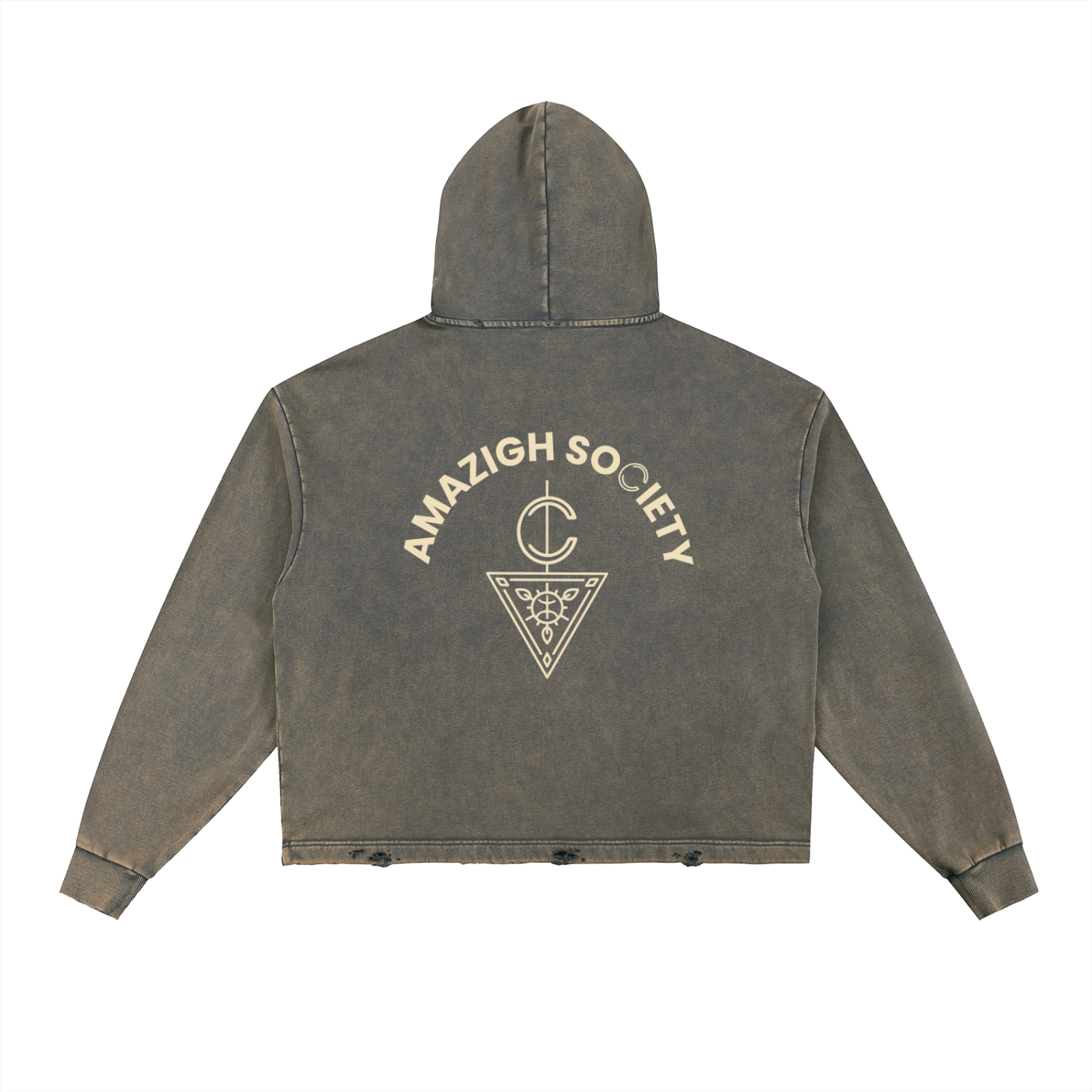 Vintage Washed Frayed-Hem Boxer Hoodie