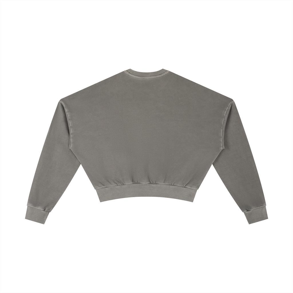 Signature Branded Women's Vintage Washed Cropped Sweatshirt