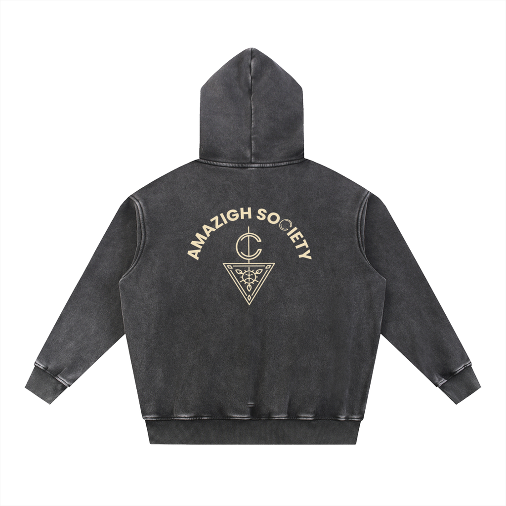 Snow Wash Fleece Oversize Branded Hoodie