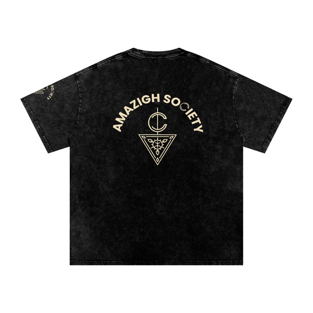 Snow Washed Oversized Branded Cotton T-Shirt