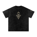 Snow Washed Oversized Branded Cotton T-Shirt