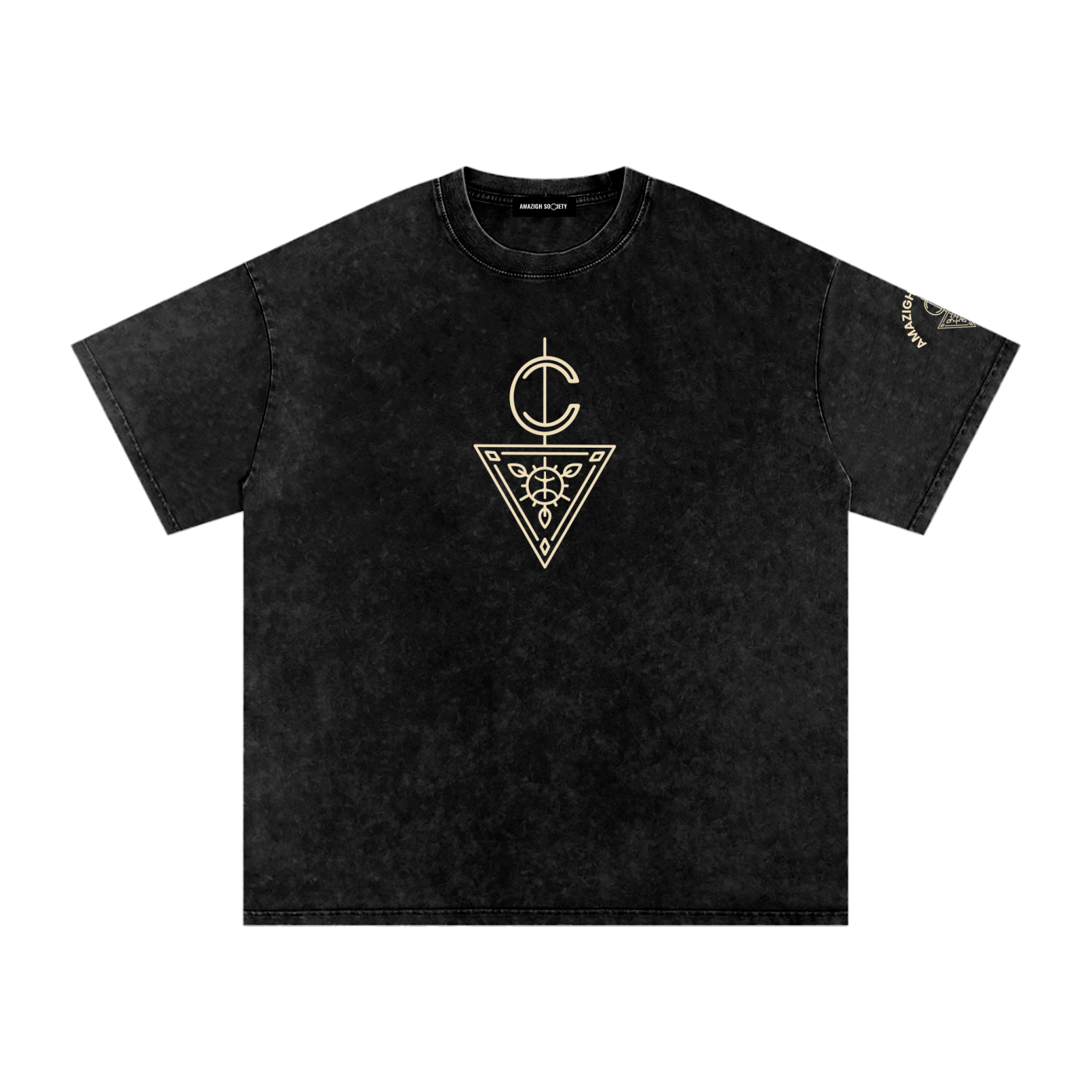 Snow Washed Oversized Branded Cotton T-Shirt