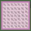 Patterned fabric with geometric design on a pink background, featuring the Amrapali Society logo.