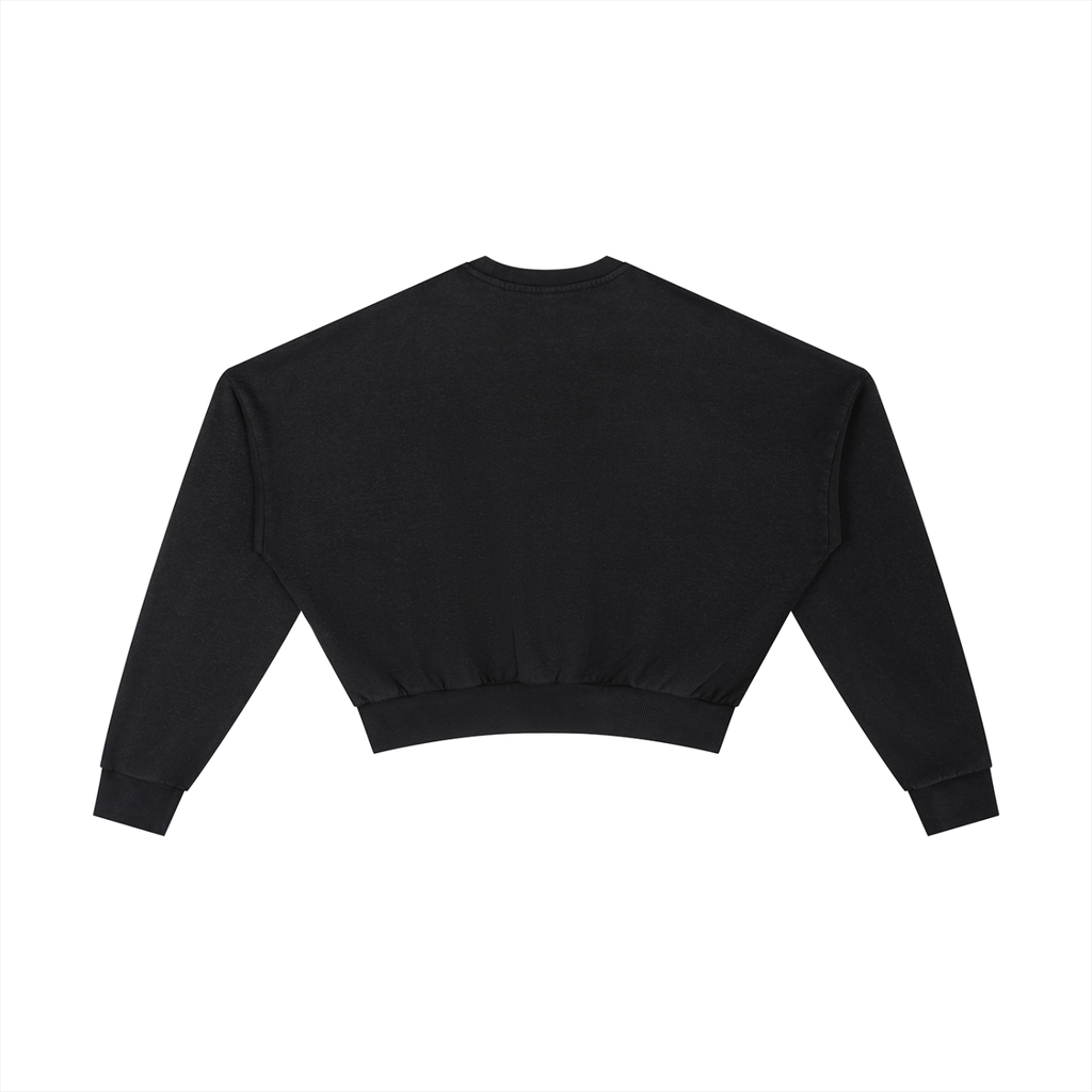 Signature Branded Women's Vintage Washed Cropped Sweatshirt